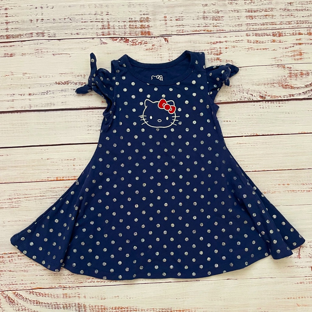 Hello Kitty Navy Blue Toddler Flare Dress 2t